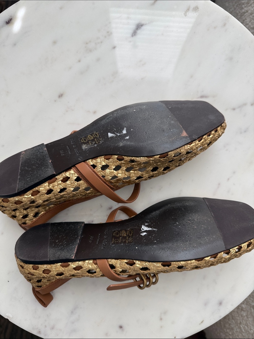 rag & bone Tan and Gold Woven Mary Jane Flats - Picture 10 of 10